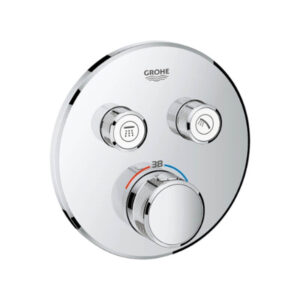 Grohe GRT SmartControl Trimset Round 2 Outlet Chrome 29119000 for Concealed Installation with TurboStat and SafeStop