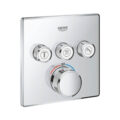 Grohe GRT SmartControl Trimset Square 3 Outlet Chrome 29126000 for Concealed Installation Compatible with Rapido SmartBox