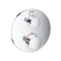 Grohe Grohtherm Thermostatic Trim 1 Outlet Round Chrome 24075000 for Concealed Installation with Shut Off Valve