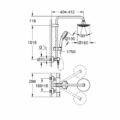 Grohe NTemp Cosmopolitan 160 Thermostatic Shower System Chrome 27922000 with Rain Head Hand Shower and 1750mm Hose