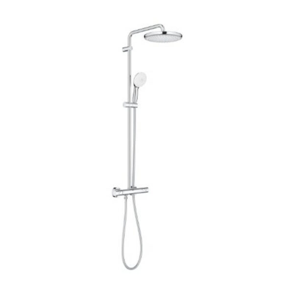 Grohe Tempesta 250 Thermostatic Shower System Chrome 26670001 with Rain Head Hand Shower and 1750mm Hose