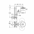 Grohe Tempesta 250 Thermostatic Shower System Chrome 26670001 with Rain Head Hand Shower and 1750mm Hose Technical