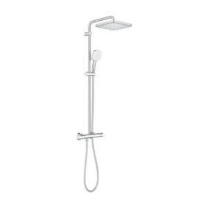 Grohe Tempesta Cube 250 Thermostatic Shower System Chrome 26689001 with Rain Head Hand Shower and 1750mm Hose