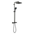 Grohe Tempesta Cube Thermostatic Shower System Matte Black 266892431 with 250mm Rain Head Hand Shower and 1750mm Hose