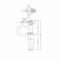 Burlington Chelsea Curved Tall Basin Mixer without Waste Chrome Brass White Accent One Tap Hole CHE2