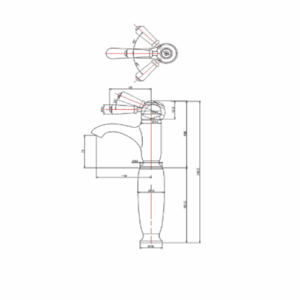 Burlington Chelsea Curved Tall Basin Mixer without Waste Chrome Brass White Accent One Tap Hole CHE2