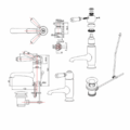 Burlington Chelsea Straight Basin Mixer with Pop-up Waste Chrome Brass White Accent One Tap Hole CH20