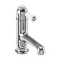 Burlington Chelsea Straight Basin Mixer without Waste Chrome Brass White Accent One Tap Hole CH19