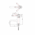 Burlington Chelsea Straight Basin Mixer without Waste Chrome Brass White Accent One Tap Hole CH19 Technical