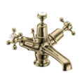 Burlington Claremont Basin Mixer with Pop-up Waste Gold Brass One Tap Hole CL4_QTGOLD