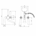 Burlington Stafford Bath Shower Mixer Deck Mounted Chrome Brass Construction Quarter Turn Tap STA14_QT Technical