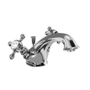 Burlington Stafford Mono Basin Mixer with Pop-up Waste Chrome Brass Construction Quarter Turn Tap STA11_QT