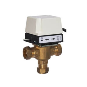 Danfoss HS3 3 Port Motorised Zone Valve 22mm Brass White 087N6613
