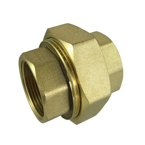 1 1/2" BSP Brass Female x Female Straight Union Cone Seated Tapered Threaded Coupler